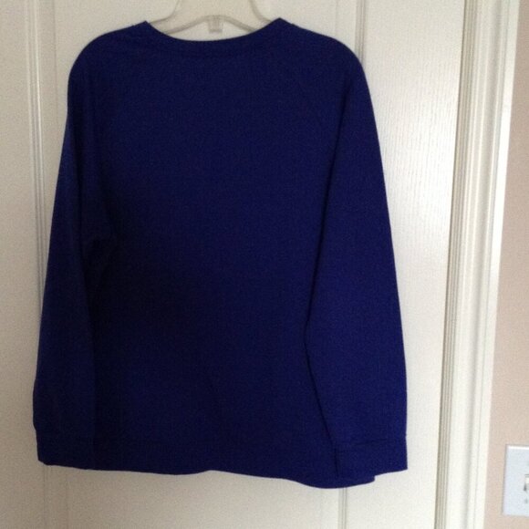 Women's Blue Dandelion Sweatshirt Size L Long Sleeves Graphic Sweater - Picture 4 of 5